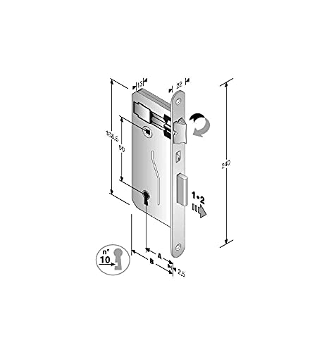 Serratura Patent Mm.8X90 E35 Bt Bronzata Gb [Bonaiti ]