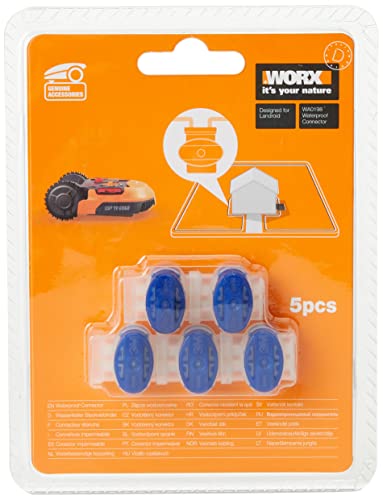 Worx Wa0198 Kit 5 Connettori Stagni Per Giunte Filo Perimetrale, Accessorio Robot Rasaerba Landroid, Blu