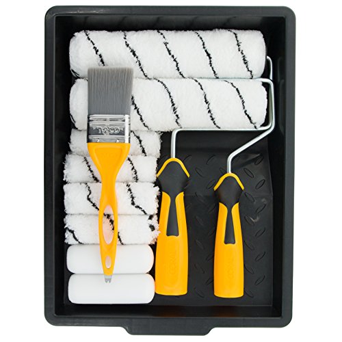 Coral 10501 - Kit Di Verniciatura Con Blocco Della Testa E Mini Rullo E Pennello Ibrido, Set Da 12 Pezzi