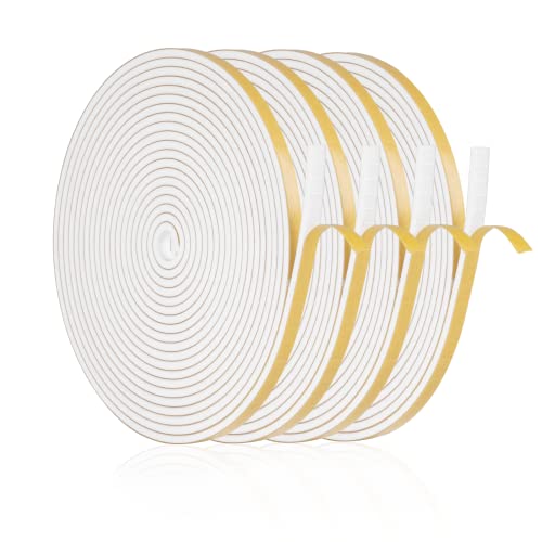 Guarnizione Finestra Adesiva 20M, Guarnizioni Finestre Legno Porta 6X3Mm Striscia Di Schiuma Isolante Nastro Sigillante Per Anti Freddo, Rumore E Coll