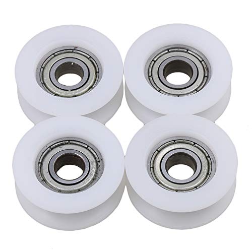 Bqlzr 6 X 24 X 9 Mm Bianco U Shape Groove Guida Puleggia Cuscinetto A Sfere Cuscinetti A Sfere Per Mobili Puleggia Confezione Da 4