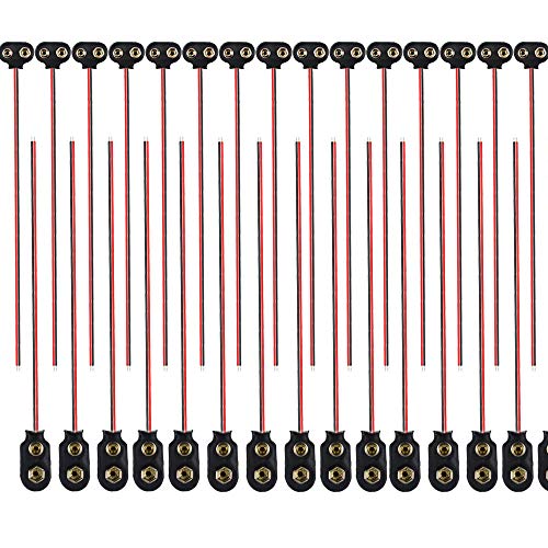 Senven 30Pcs Alta Qualità Connettore Batteria 9V I E T Tipo Batterie Clip Connettore, 15Cm Cavo Cavo 9 Volt Della Batteria Clip Connettore Cavo T Tipo