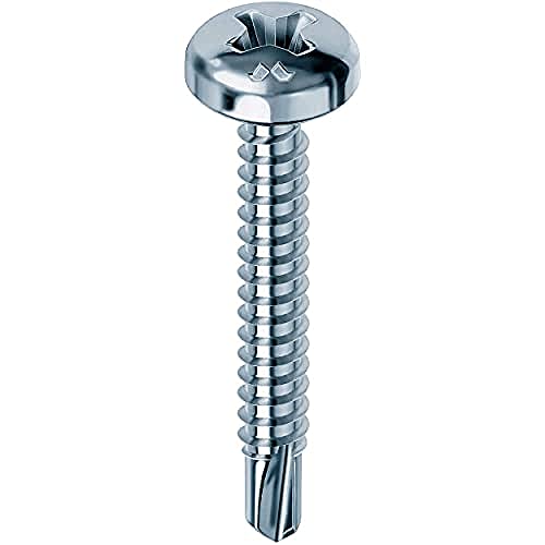 Mustad: 500 Viti Drillex® Autoperforanti, Testa Cilindrica, 4.2X16 Mm, Zincate Bianche