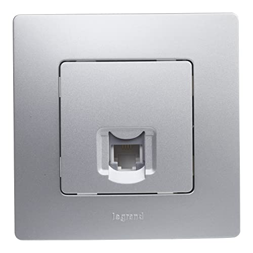 Legrand 396483 Presa Per Telefono Rj11 Della Gamma Niloé Monoblock, Meccanismo Completo, Colore Alluminio