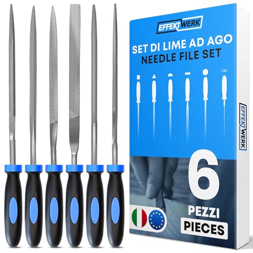 Effektwerk Set Di Lime Ad Ago - 6 Pezzi - Mini Set Di Lime Per Legno Metallo Plastica - Set Di Lime Piccole