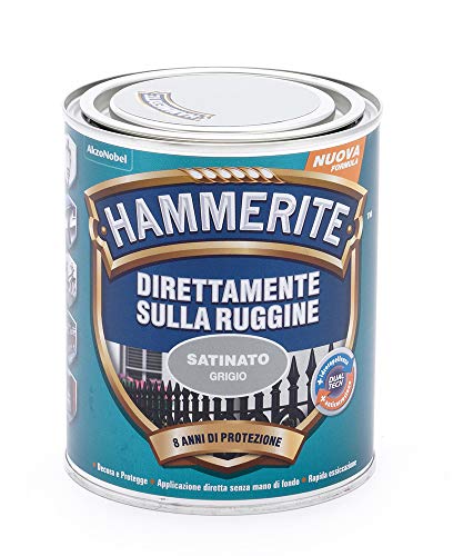 Hammerite Direttamente Sulla Ruggine Satinato Grigio 0.75 L