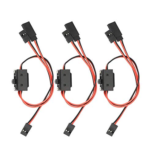 Yixisi 3 Pezzi Interruttore Di Accensione Rc, 3-Vie On/Off Per Conduttore Jr E Cavo Di Carica Per Futaba, Interruttore Per Cavo Servo, Jr Plug Cavo
