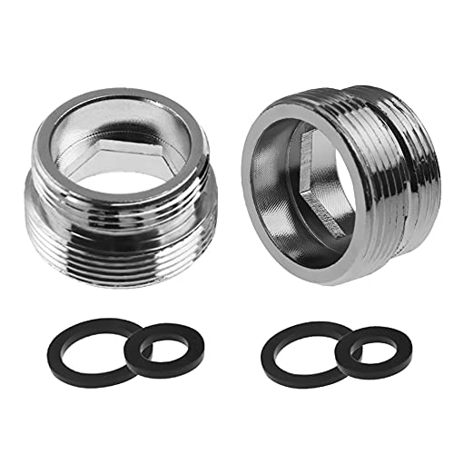 2Pcs Metallo Rubinetto Adattatore, 22Mm Filettatura Maschio A 16Mm Filettatura Maschio Ottone Rubinetto Aeratore Connettore Per Bagno Cucina Depurator