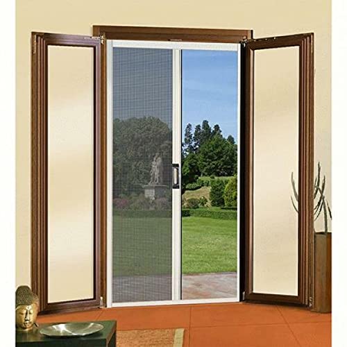Zanzariera Plisse' Per Porta Cm 120 X 240 Marrone - Apert.Sing. 3143032