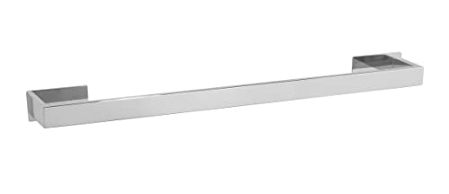 Wenko Turbo-Loc Uno Genova Shine - Asta Porta Asciugamani In Acciaio Inox Per Asciugamani O Asciugamani, Fissaggio Senza Foratura, Antiruggine, 61 X 4