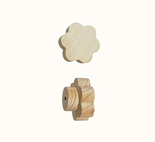 Colorcoop Pomello In Legno Varie Forme Set 3 Pezzi (Fiore)