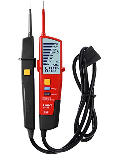 Uni-T Ut18D Tester Di Tensione, Portatile Rilevatore Di Tensione Penna Continuità Impermeabile Con Rcd E Test Di Rotazione Di Fase, Illuminazione Inte