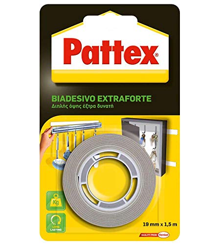 Pattex Biadesivo Soffice Extraforte, Superpotetente, Per Incollaggi Verticali Di Qualsiasi Materiale, Piastrelle, Plastica, Legno, Per Riparazioni, Pe