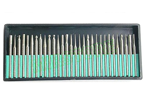 Serie Da 30 Frese Diamantate Gambo 2,3 Mm Per Trapano Dremel, Proxxon E Mini Smerigliatrice