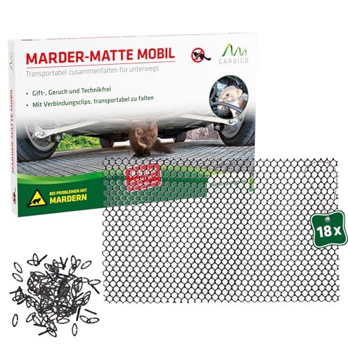 Gardigo Griglia Di Protezione Per Macchina/Auto Spaventa Martore, Donnola E Faina, Composta Da 18 Pezzi, Dim. Total 200 X 150 Cm