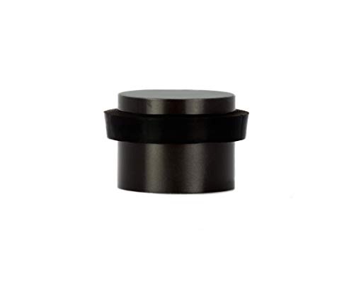 Evi Herrajes | Fermaporta Adesivo | 28 X 20 Mm | Gomma Nera Di Silicone Naturale | Acciaio Inox Finitura Opaca | Ottima Adesione | 100% Funzionale | M