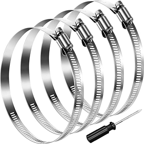 Fascette Metalliche Fascetta Stringitubo Fascette Regolabili In Acciaio Inox 304 4Pcs Collare Di Serraggio 141–165 Mm Per Tubo Per Condotti Regolabili