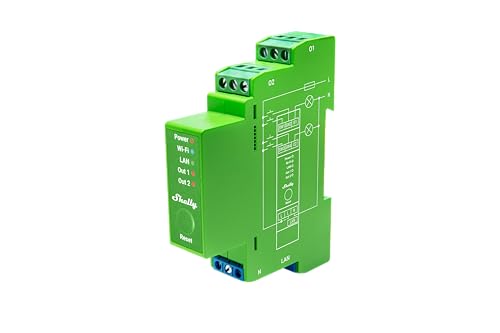Shelly Pro Dimmer 2Pm | Dimmer Intelligente Professionale A 2 Canali Su Guida Din Con Monitoraggio Delle Prestazioni