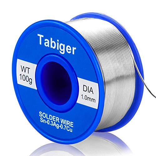 Tabiger - Stagno Per Saldatura Con Anima Colofonica (Rosin Core Solder) 97Sn-2Rosin-0.7Cu-0.3Ag, 1,0 Mm, 100 G