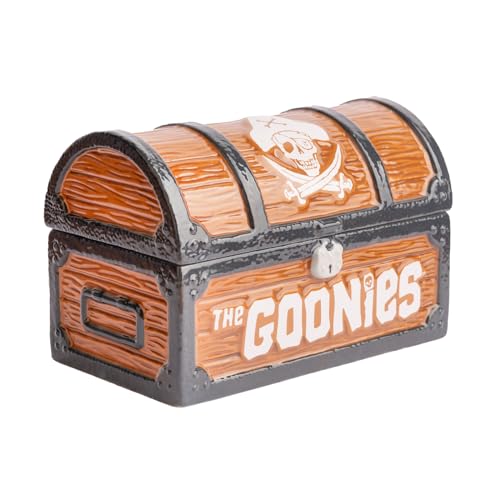 Grupo Erik: Biscottiera Scrigno Del Tesoro - The Goonies | Portabiscotti Dei Goonies In Dolomite Dipinto A Mano, 20 X 12 X 13,5 Cm, Goonies Gadget, Ac