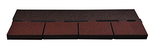 Tegole Canadesi Rettangolari. Confezione Da 2,32 Mq - 16 Tegole (Rosso)