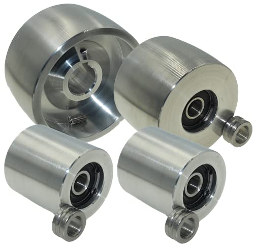 (Al4-24) Set Di Rotelle Per Smerigliatrice A Nastro Cnc, Per Lama Da 100 Mm, Albero Da 24 Mm, Binario Da 75 Mm, Puleggia Folle Da 50 Mm…