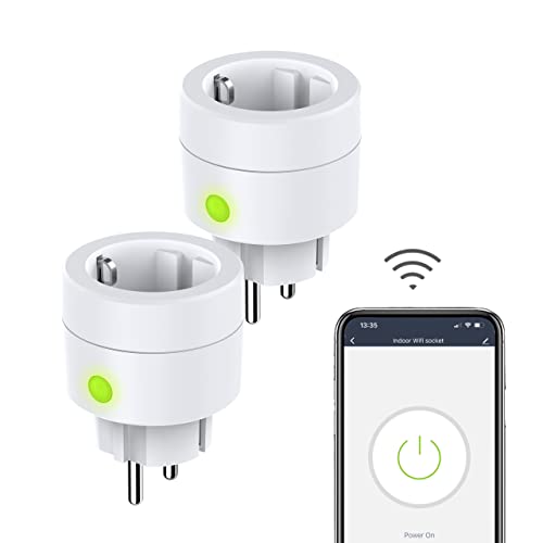 Ucomen Presa Wi-Fi Alexa, Presa Intelligente Con Alexa, Google Home, Smart Life, Tuya, App Di Controllo Remoto, Programmazione, 2,4 Ghz, 16 A, Confezi