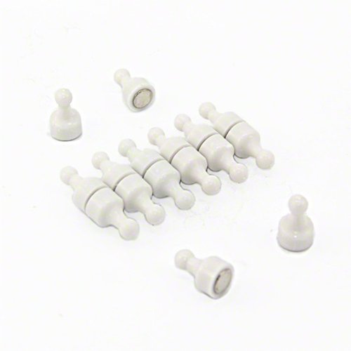 Magneta Di Skittle Bianco Per Frigorifero, Ufficio, Lavagna, Tavola Da Preavviso, Archiviazione - 12Mm Dia X 21Mm Di Altezza - Pacchetto Di 12
