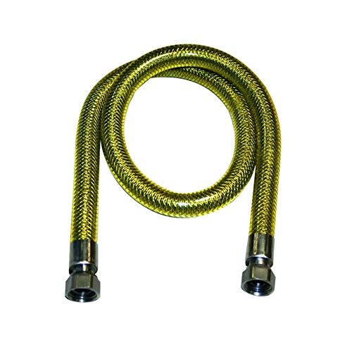 Tubo Flessibile 1 Metro Per Gas Metano E Gpl Certificato Acciaio Inox Ff 1/2" Cucina