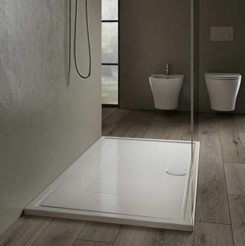 Piatto Doccia In Ceramica 120X70 Slim H Cm 3 Bianco Lucido Senza Sifone Modello Lif Di Hatria