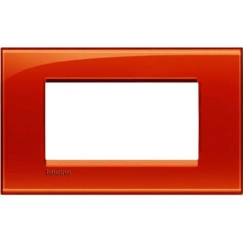 Bticino Livinglight Placca, 4 Moduli, Forma Rettangolare, Arancio Deep