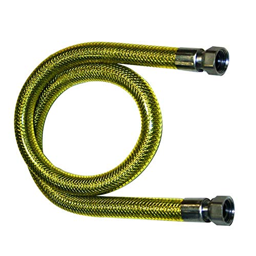 Tubo Flessibile 2 Metri Per Gas Metano E Gpl Certificato Acciaio Inox Ff 1/2" Cucina