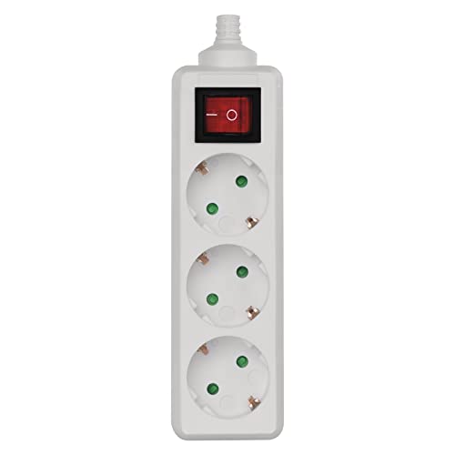 Emos – Ciabatta Elettrica A 3 Prese Schuko Con Interruttore, Dg Dc03 K P13 C