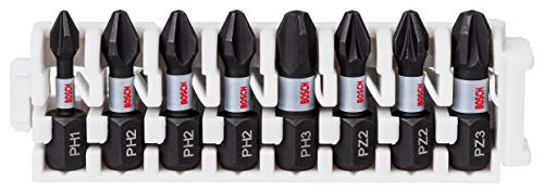 Set Bosch Professional Da 8 Pz. Di Bit Avvitamento Impact Control (Pick And Click, Accessorio Per Avvitatore A Impulsi)