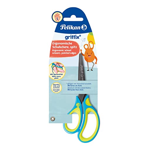 Forbici Per La Scuola Griffix A Punta, Per Mancini, Neon Fresh Blue