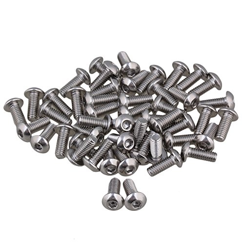Bqlzr 304 In Acciaio Inox M4 Metric Hex Socket Cap Viti Bulloni 10 Mm Lunghezza Filettatura Confezione Da 50