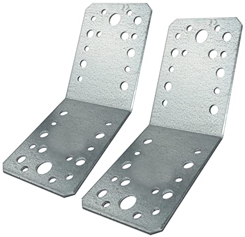 Aerzetix - C58939 - Set Di 2 Piastre Di Montaggio E Fissaggio A 135° 90X90X65X2.5Mm - Staffa/Angolare - Supporto Perforato Di Struttura Con 30 Fori -