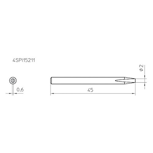 Weller 4Spi15210-1 - Punta Per Fermaglio, Punta Da 0,4 Mm, 1 Pezzo