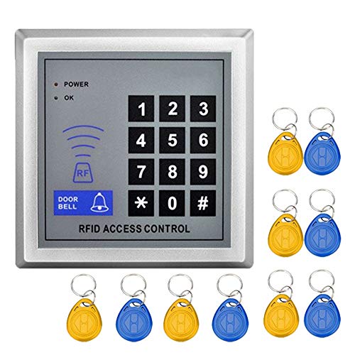 Yavis Controllo Accessi Serratura Rfid Di Prossimit¨¤ Entrata Con Porta Sistema Di Controllo Accessi + 10Pcs 125 Khz Portachiavi