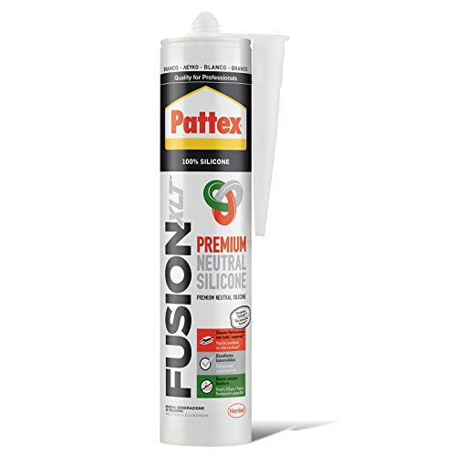 Pattex Sigillante Silicone Neutro, Pattex Fusion Xlt, Per Il Contatto Indiretto Con Gli Alimenti E Per La Resistenza Ad Agenti Chimici Disinfettanti,