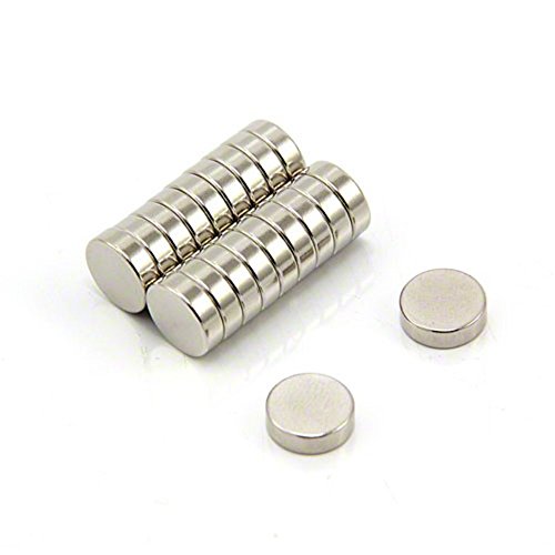 First3Magnets F671-N35-20 - Magnete Al Neodimio N35, Diametro 10 Mm X Spessore 3 Mm, Forza Magnetica 1,5 Kg (20 Pezzi)