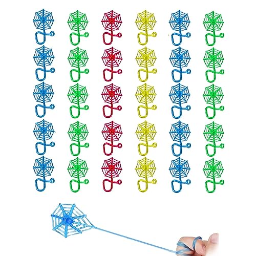 Tecki 30 Pezzi Giocattoli Appiccicosi A Ragnatela - Gadget Divertenti Per Halloween, Alta Elasticità, Colori Assortiti, Lavabili, Riutilizzabili, Gadg