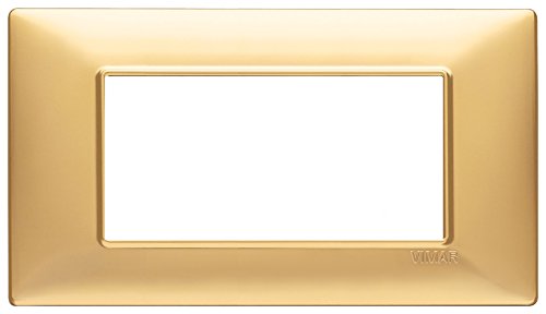 Vimar Serie Piatto – Placca 4 Modulo Tecnopolimero Oro Opaco