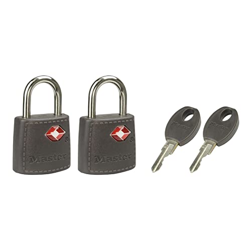 Master Lock 4695Eurtast Confezione Da 2 Lucchetto Per Bagagli In Alluminio Approvato Dalla Tsa, Multicolore (Blu/Grigio/Rosa/Lilla), 3,8 Cm X 2,3 Cm X