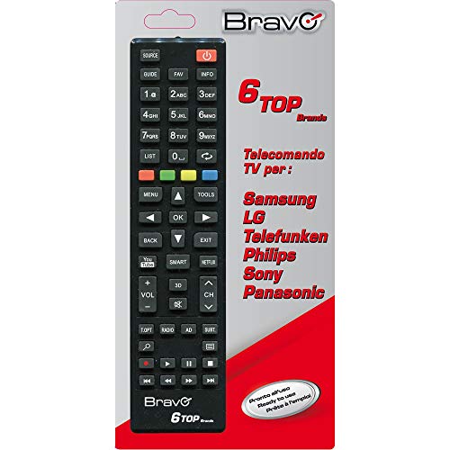 Telecomando Universale Per Tv Samsung-Lg-Telefunken-Philips-Sony-Panasonic - Bravo 6 Top Brandsc
