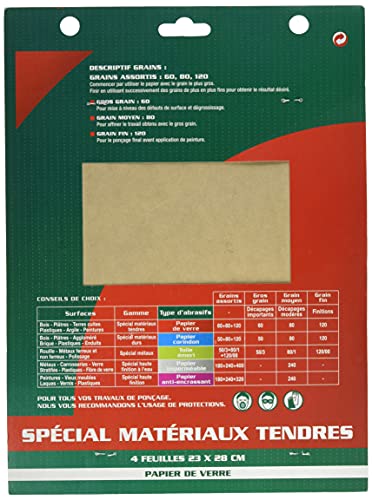 Savy 2910002 Carta Di Vetro Grana Fine 4 Fogli