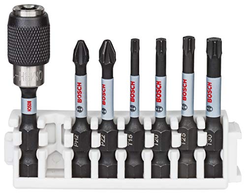 Set Bosch Professional Da 7 Pz. Di Bit Avvitamento Impact Control (Pick And Click, Accessorio Per Avvitatore A Impulsi)