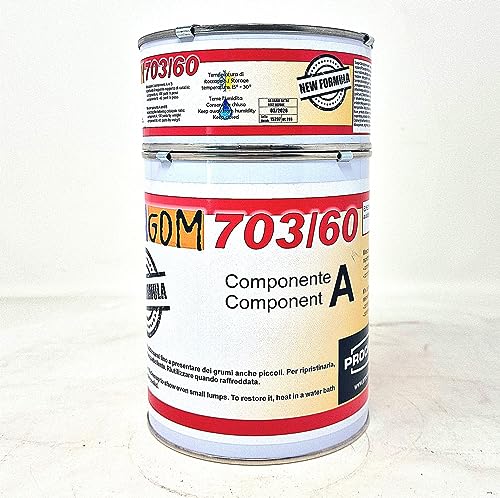 Sintagom 703/60, Resina Poliuretanica Gommosa, Durezza 60 Shore A, Colore Neutro A+B, 1 Kg