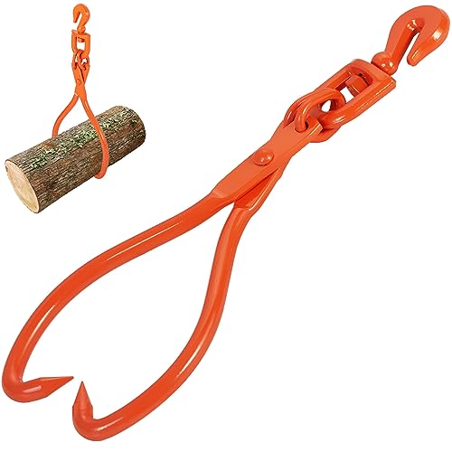 Vevor Log Skidding Tongs, 18 Inch 2 Claw Log Lifting Tongs, Heavy Duty Rotating Steel Lumber Skidding Tongs, 772 Lbs/350 Kg Loading Capacity, Log Lift