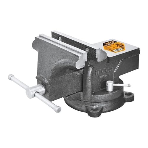 Morsa Da Banco 100Mm (4"), Girevole, Con Incudine, Articolo Professionale-Iaiadistribuzione